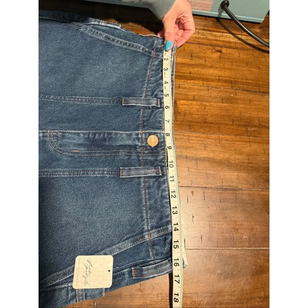 We The Free - Free People- Major Leagues Mid-Rise Cuffed Jeans - Dark Indigo
